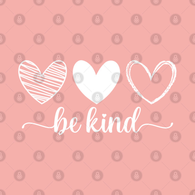 Be Kind Triple Heart - Minimalist Valentine Script by UrbanLifeApparel