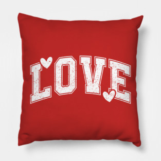 Distressed Varsity Love - Urban Aesthetic Hearts Pillow