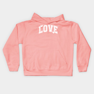 Distressed Varsity Love - Urban Aesthetic Hearts Kids Hoodie