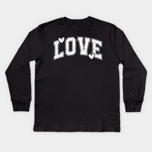 Distressed Varsity Love - Urban Aesthetic Hearts Kids Long Sleeve T-Shirt