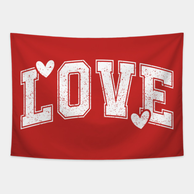 Distressed Varsity Love - Urban Aesthetic Hearts Tapestry by UrbanLifeApparel
