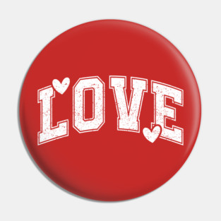 Distressed Varsity Love - Urban Aesthetic Hearts Pin