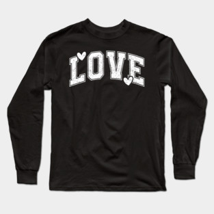 Distressed Varsity Love - Urban Aesthetic Hearts Long Sleeve T-Shirt