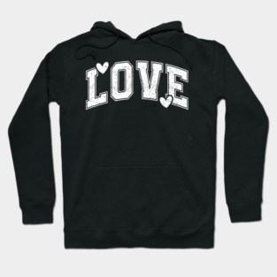 Distressed Varsity Love - Urban Aesthetic Hearts Hoodie