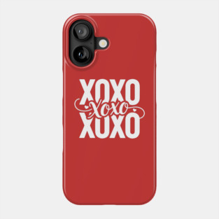 XOXO Love Hearts - Modern Valentine Script Phone Case