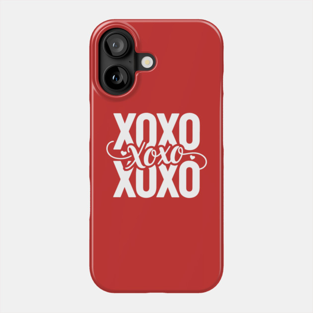 XOXO Love Hearts - Modern Valentine Script Phone Case by UrbanLifeApparel