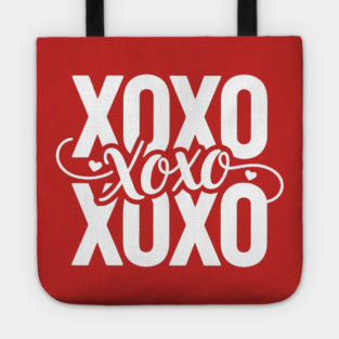 XOXO Love Hearts - Modern Valentine Script Tote