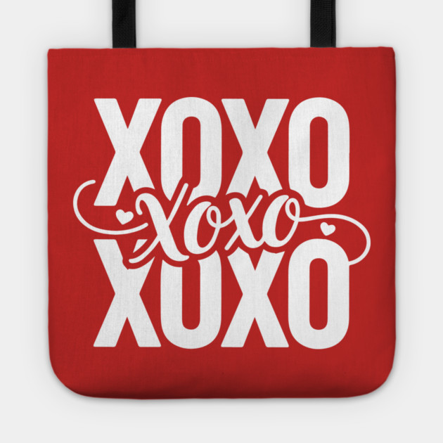 XOXO Love Hearts - Modern Valentine Script Tote by UrbanLifeApparel