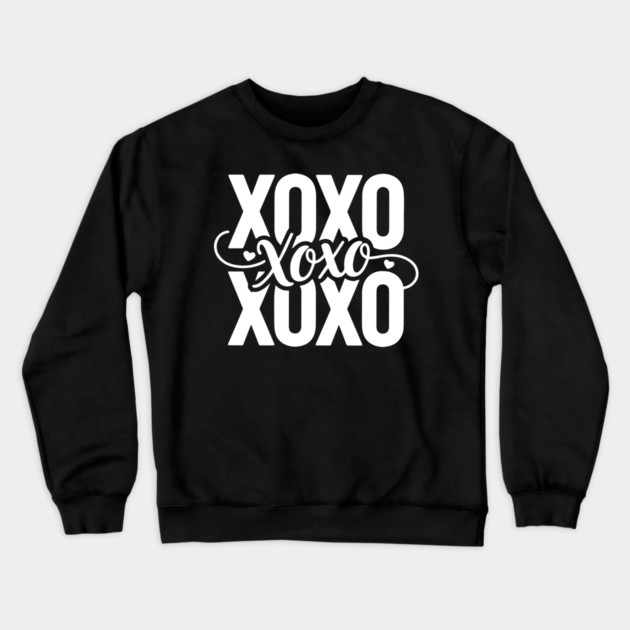 XOXO Love Hearts - Modern Valentine Script Crewneck Sweatshirt by UrbanLifeApparel