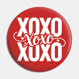 XOXO Love Hearts - Modern Valentine Script Pin