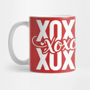 XOXO Love Hearts - Modern Valentine Script Mug