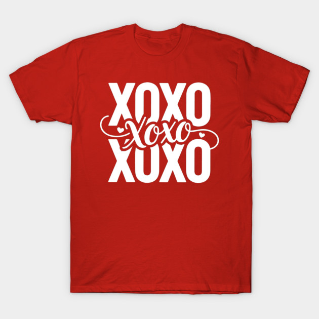 XOXO Love Hearts - Modern Valentine Script T-Shirt by UrbanLifeApparel