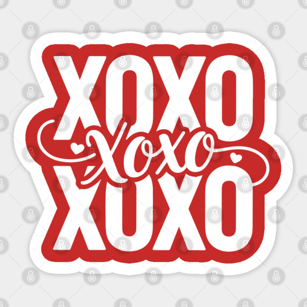 XOXO Love Hearts - Modern Valentine Script Sticker by UrbanLifeApparel