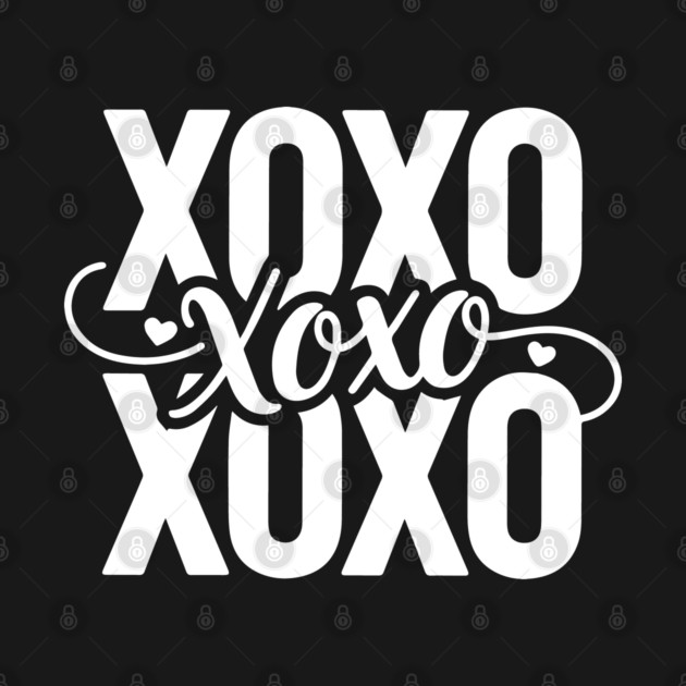 XOXO Love Hearts - Modern Valentine Script by UrbanLifeApparel