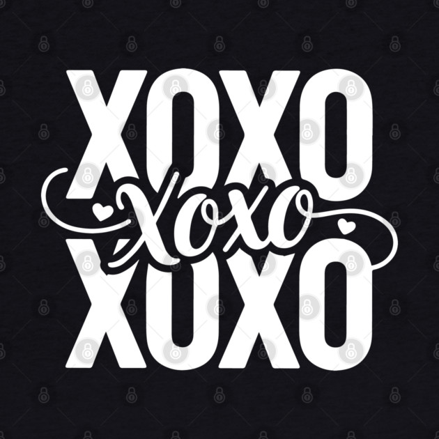 XOXO Love Hearts - Modern Valentine Script by UrbanLifeApparel