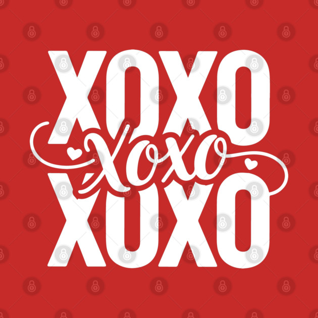 XOXO Love Hearts - Modern Valentine Script by UrbanLifeApparel