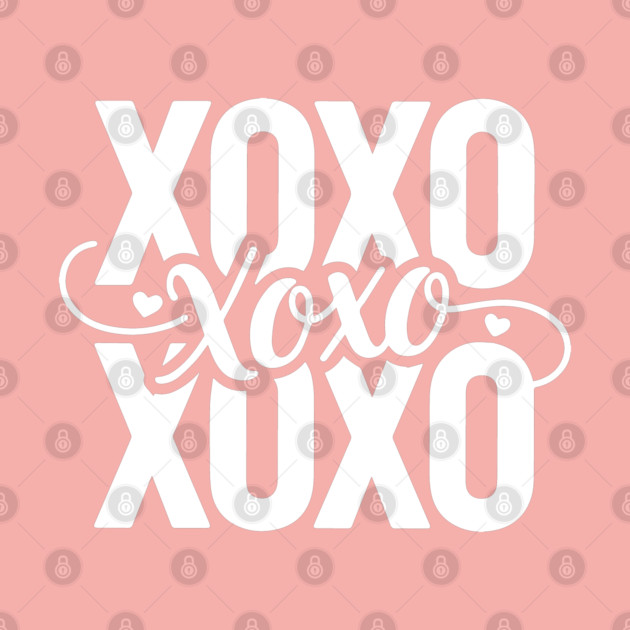 XOXO Love Hearts - Modern Valentine Script by UrbanLifeApparel