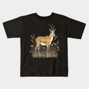 Saiga Antelope Botanical Art for Wildlife Fans Kids T-Shirt