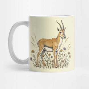 Saiga Antelope Botanical Art for Wildlife Fans Mug