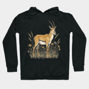 Saiga Antelope Botanical Art for Wildlife Fans Hoodie