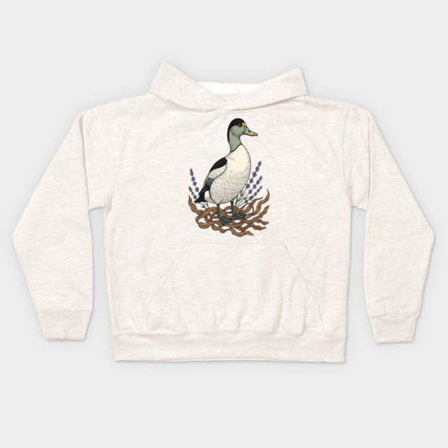 Common Eider Duck Art for Coastal Bird Lovers Kids Hoodie by BirdsnStuff