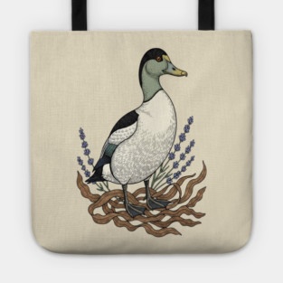 Common Eider Duck Art for Coastal Bird Lovers Tote