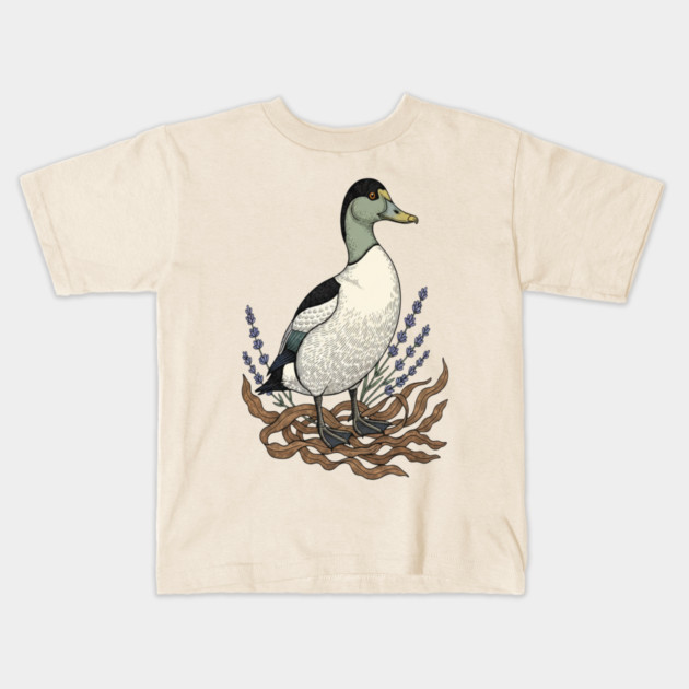 Common Eider Duck Art for Coastal Bird Lovers Kids T-Shirt by BirdsnStuff