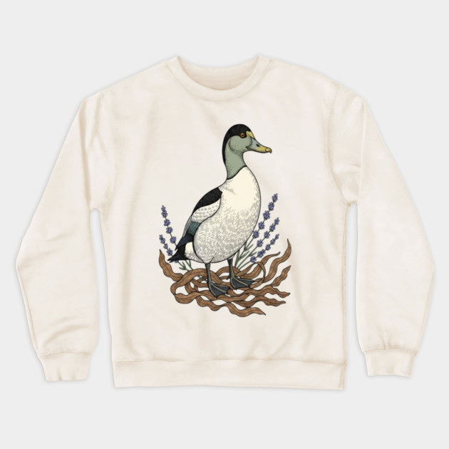 Common Eider Duck Art for Coastal Bird Lovers Crewneck Sweatshirt by BirdsnStuff