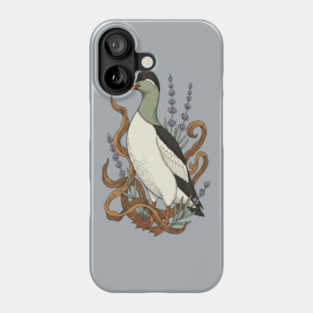 Common Elder Duck with Sea Lavender Wildlife Nature Phone Case