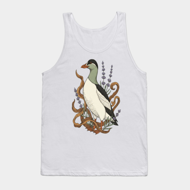 Common Elder Duck with Sea Lavender Wildlife Nature Tank Top by BirdsnStuff