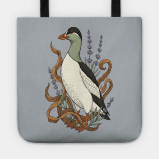 Common Elder Duck with Sea Lavender Wildlife Nature Tote