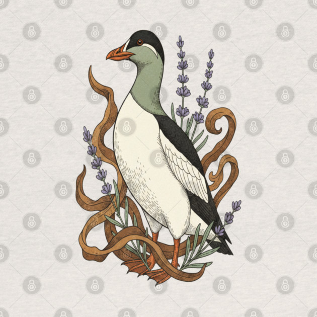 Common Elder Duck with Sea Lavender Wildlife Nature by BirdsnStuff