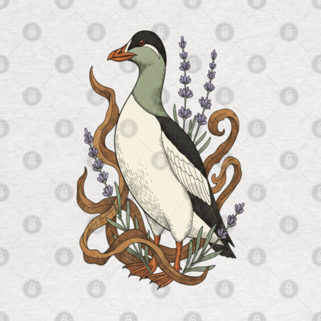 Common Elder Duck with Sea Lavender Wildlife Nature by BirdsnStuff