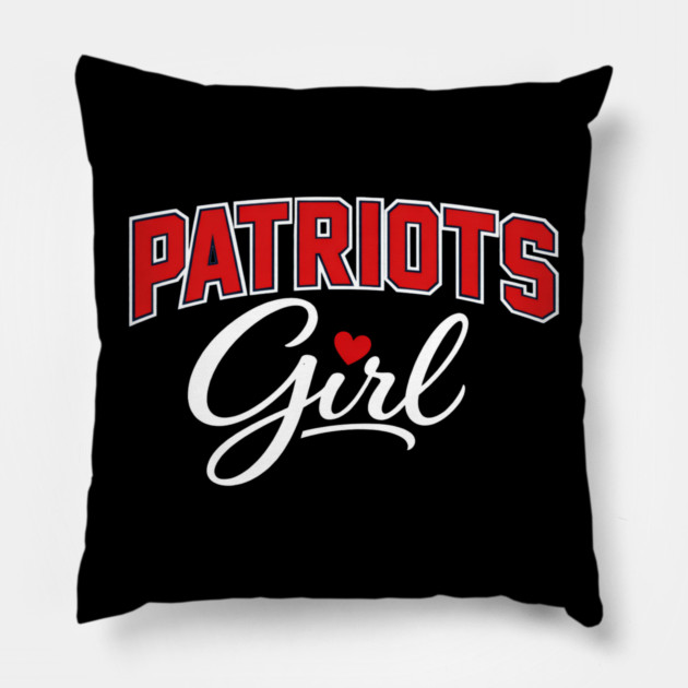 Patriots Girl New England Football Fan Women Pillow by ArtistTee ⭐⭐⭐⭐⭐