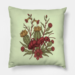 Red Velvet Ant Art for Insect Enthusiasts Pillow