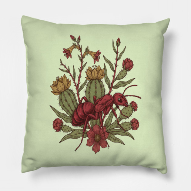 Red Velvet Ant Art for Insect Enthusiasts Pillow by BirdsnStuff