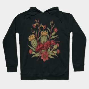 Red Velvet Ant Art for Insect Enthusiasts Hoodie