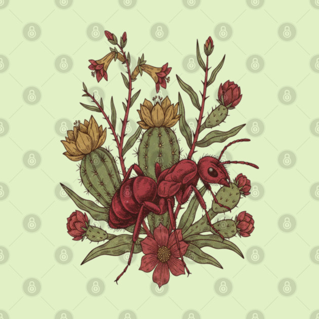 Red Velvet Ant Art for Insect Enthusiasts by BirdsnStuff