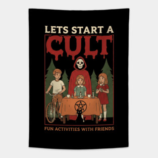 Lets Start A Cult Retro 80s Activity Tapestry