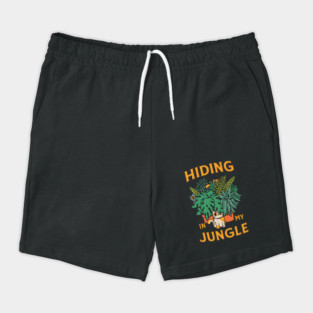 Playful Cats Among Tropical Plants Shorts