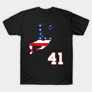 American USA Flag Soccer Jersey Favorite Lucky Number 41 Women Men T-Shirt