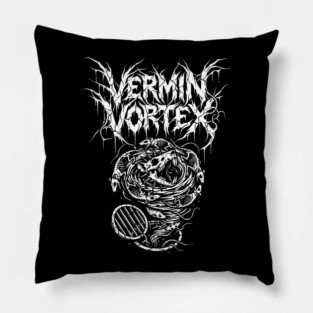 Vermin Vortex Death Metal Logo Design Pillow