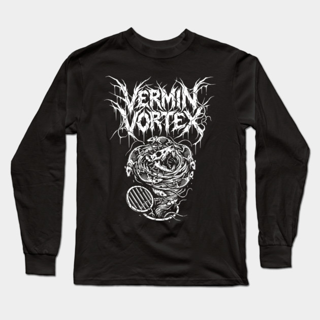 Vermin Vortex Death Metal Logo Design Long Sleeve T-Shirt by Designed By Marty