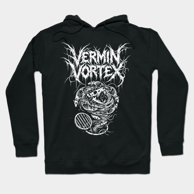 Vermin Vortex Death Metal Logo Design Hoodie by Designed By Marty