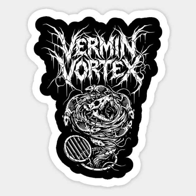 Vermin Vortex Death Metal Logo Design Sticker by Designed By Marty