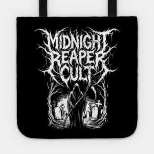 Midnight Reaper Death Metal Logo Design Tote