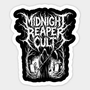 Midnight Reaper Death Metal Logo Design Sticker