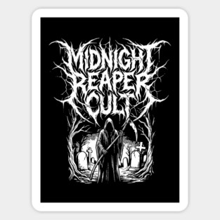 Midnight Reaper Death Metal Logo Design Magnet