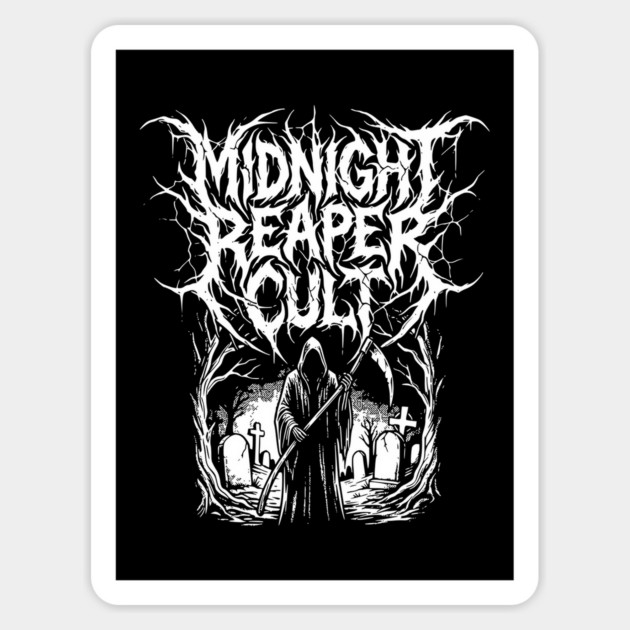 Midnight Reaper Death Metal Logo Design Magnet by Designed By Marty