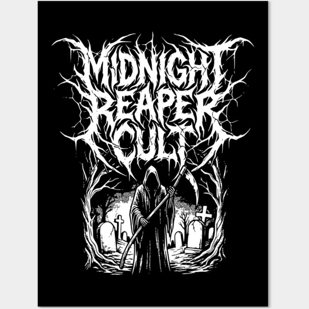 Midnight Reaper Death Metal Logo Design Wall Art by Designed By Marty